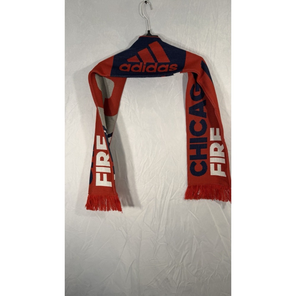 adidas chicago fire Soccer Winter Scarf Red Blue  Team Logo Scarf Wrap Around